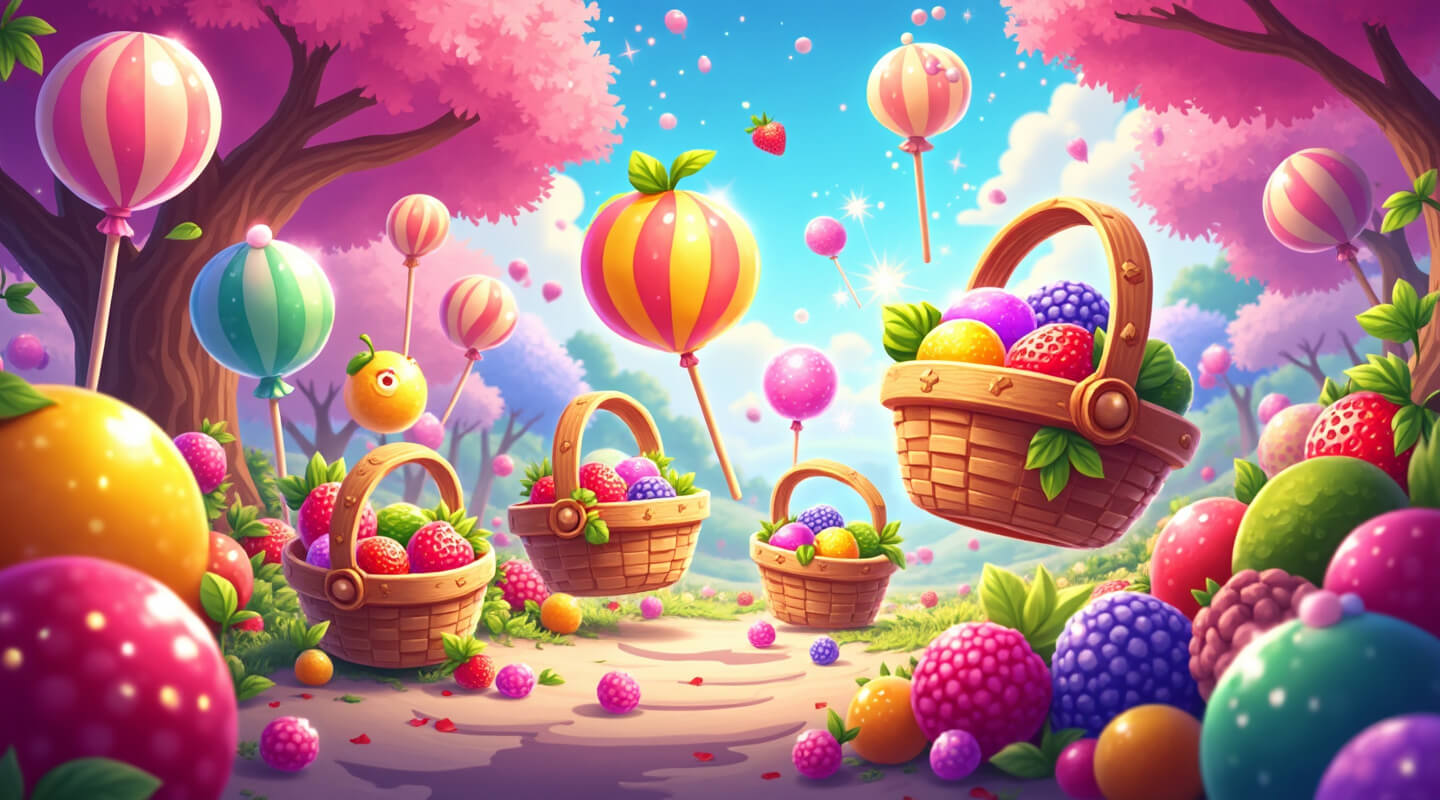 Candy Harvest Fest oyun ekran görüntüsü - büyülü meyve toplama oyunu